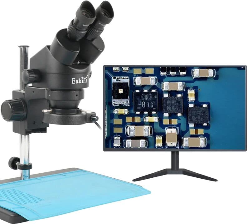 Eakins Industrial Lab Jewelry Phone PCB Soldering Zoom 7X 90X Stereo Binocular Microscope Set Kit + Microscopy Auxiliary Objective Lens