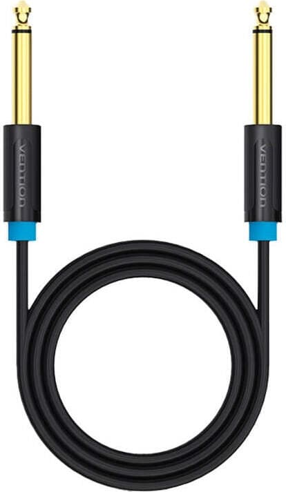 Vention Audiokabel TS 6,35 mm BAABD, zwart, 0,5 meter