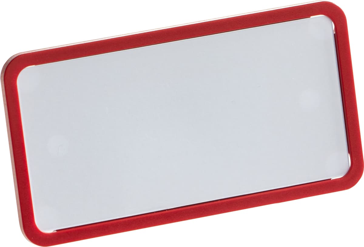 badgetec 10 Unités - Porte-badges OFFICE, magnétique smag&reg; aimant   rouge   75 x 37 mm, plastique