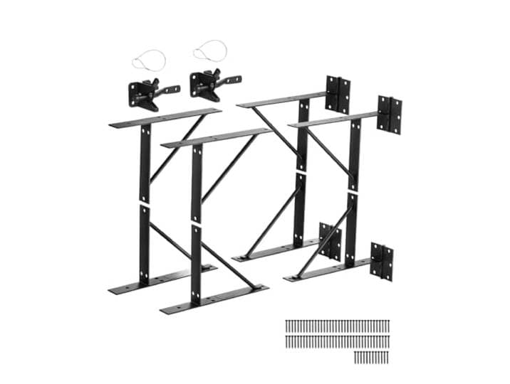 VEVOR Support d'angle de portail anti-affaissement en fer\, kit quincaillerie de cadre porte\, 2 ensembles\, avec loquet verrouillage\, corde de verrouillage à loquet\, pour porte hangar\, portails corral