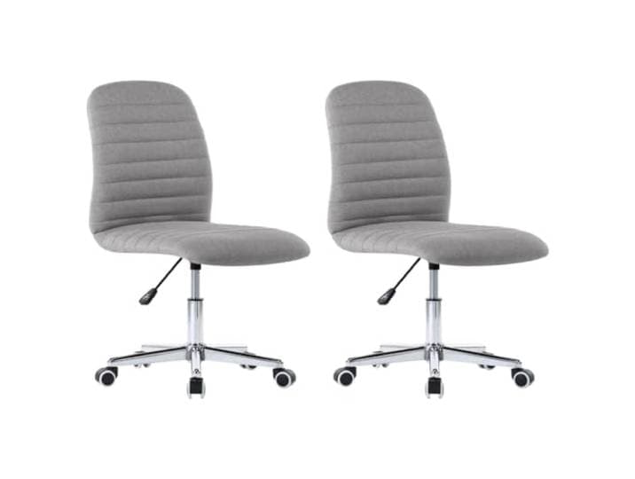 Coespram 2er Set Esszimmerstühle Hellgrau Drehbar Höhenverstellbar Stoff Moderne Polsterstühle ohne Armlehnen mit Rollen für Küche, Esszimmer und Arbeitszimmer. Stabil belastbar bis 110 kg.