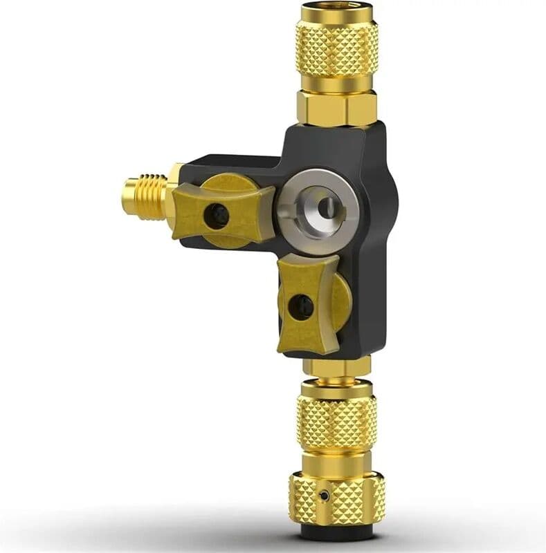NONE Time Saving 1/4″ Valve Core Removal Tool Dual Valve with Sight Glass- HVAC Valve Tool