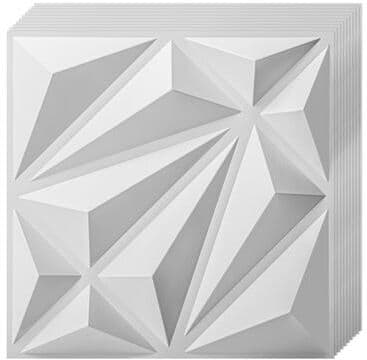 "Art3d 33PCS 3D Wall Panels Ceiling Tiles, 11.8""x11.8"" (31.9 sq.ft.), Black or White"