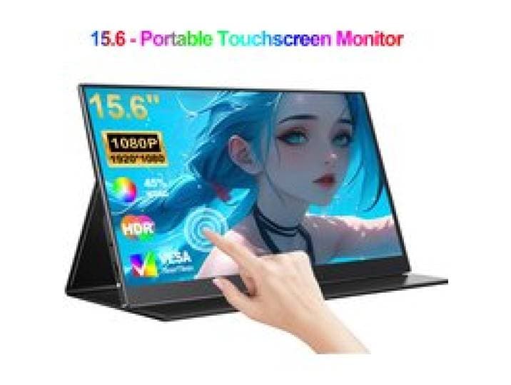 15,6 inch FHD draagbare monitor 1920x1080 60Hz touchscreen USB-C HDMI IPS HDR gaming laptop tweede extern scherm voor PC/Mac/telefoon/Switch met slimme hoes