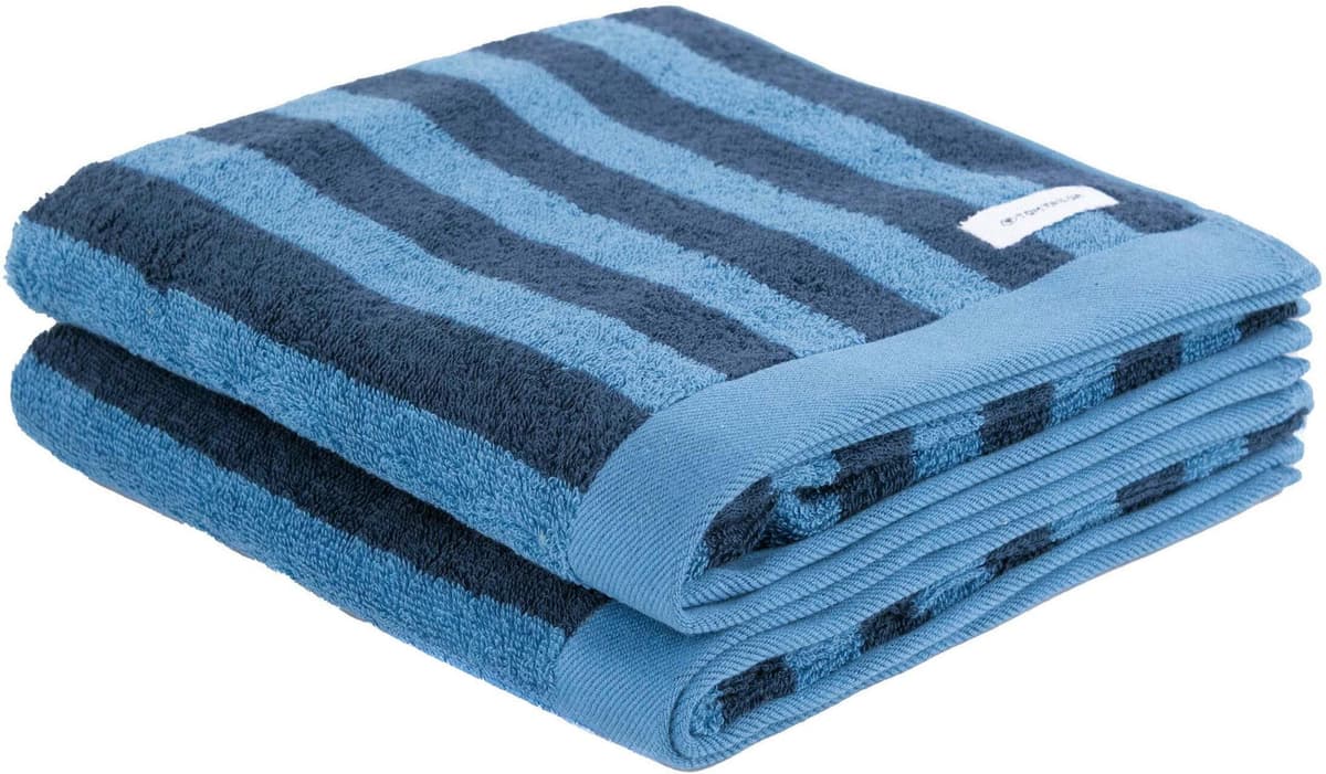 Handtuch TOM TAILOR HOME "CLASSIC BATH", blau (schwarz navy, cool blau), B:50cm L:100cm, Frottier, Frottier, Handtücher, Handtuch, 100% Baumwolle, 50x100 cm, in trendigen Farben schwarz navy, cool blau B/L: 50cmx100cm, 2 Stk., Frottier