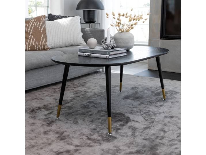 Nohr Ovale Salontafel Shaindy MDF, 120 x 60cm - Zwart - Ovaal