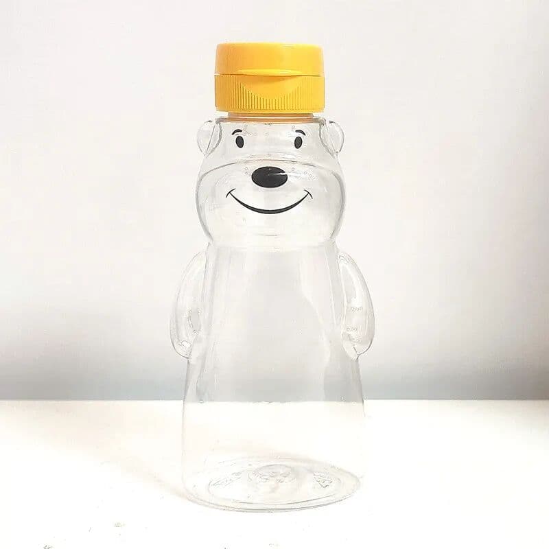 NONE 50PCS Lovely Bear Honey Jar 180ml 8oz PET Honey Jar With Dripless Cover Beautiful Honey Jars Wedding Return Gift Honey Shop Jars