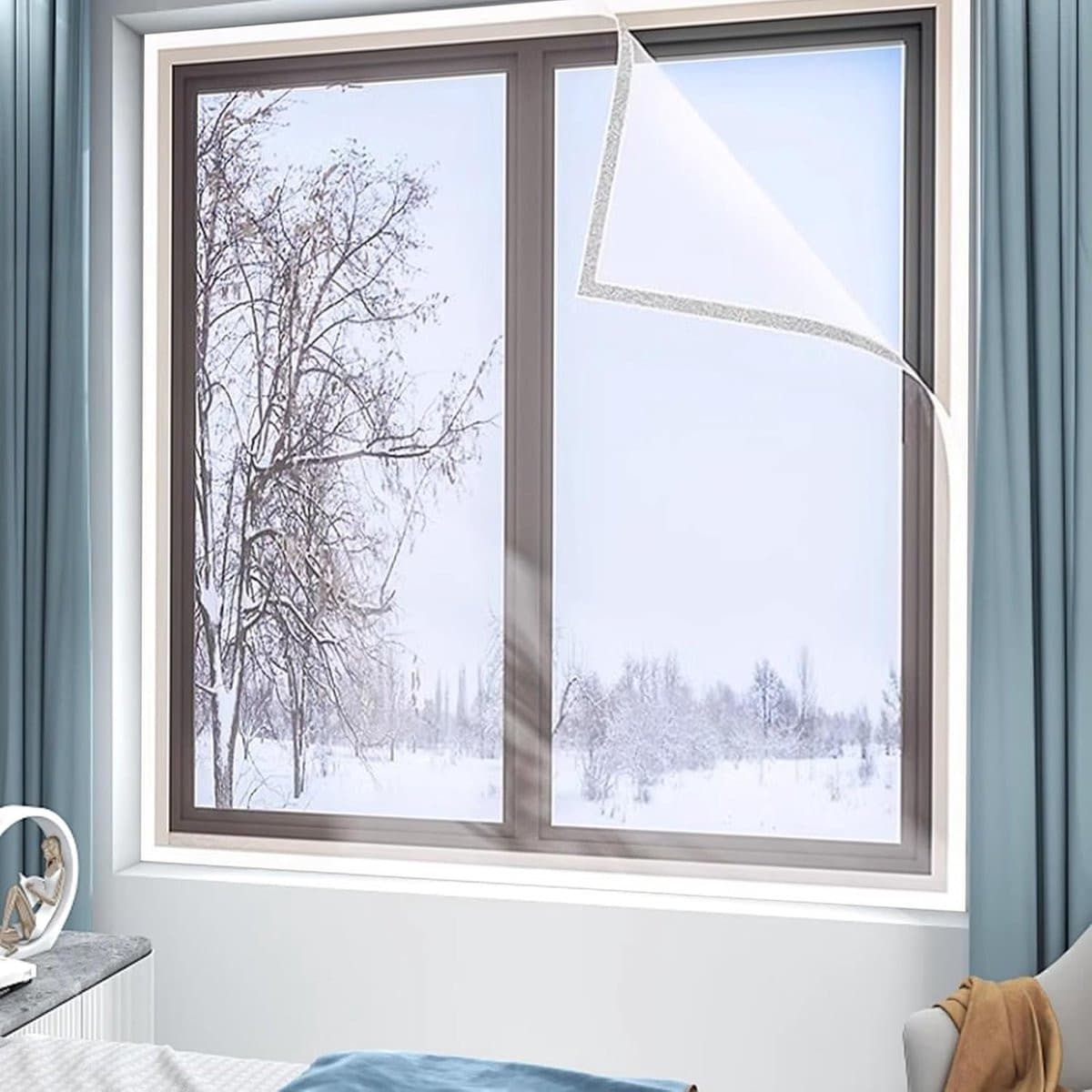 Thermische isolatie raamfolie set wit - 126 x 70 cm