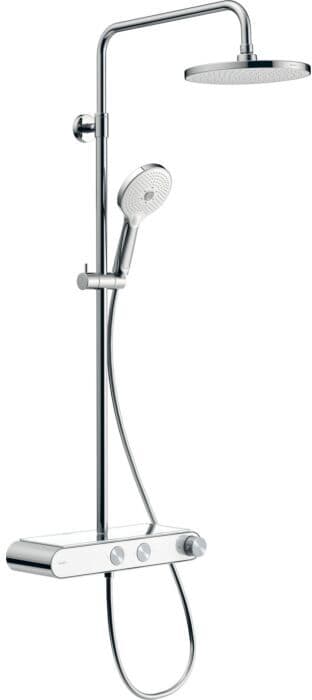Duravit Shelf 1050 MinusFlow Duschsystem TH4382008005 mit Aufputz-Brausethermostat, weiß Hochglanz