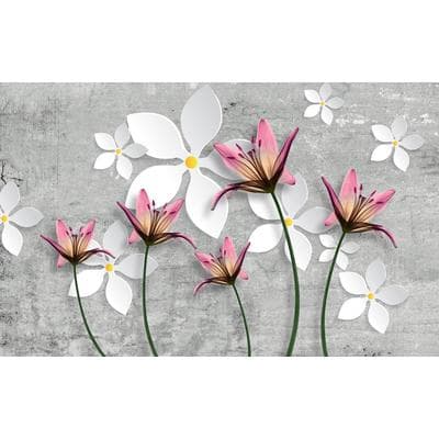 Fototapete PAPERMOON "Muster mit Blumen", bunt, B:4m L:2,6m, Vlies, Tapeten