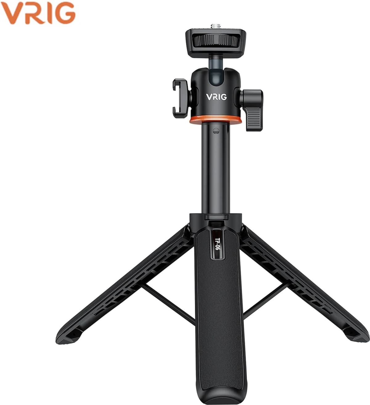 Andoer VRIG TP-08 TP-06 Tripod Stand Selfie Stick Aluminum Alloy with 1/4 Inch Screw Cold Shoe Mount 360° Rotatable 1.5kg Load Capacity