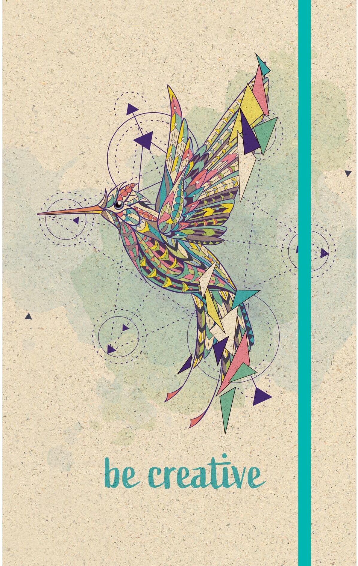 Notizbuch "Natur Verlag Hummingbird 13 x 21 cm Blanko", bunt (beige, braun, grün, türkis), Notizbücher, Notizbuch beige, braun, grün, türkis Einheitsgröße
