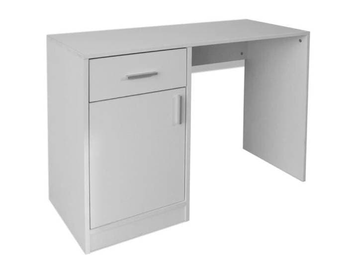 Bureaux Bureau avec tiroir et placard 100x40x73 cm Blanc