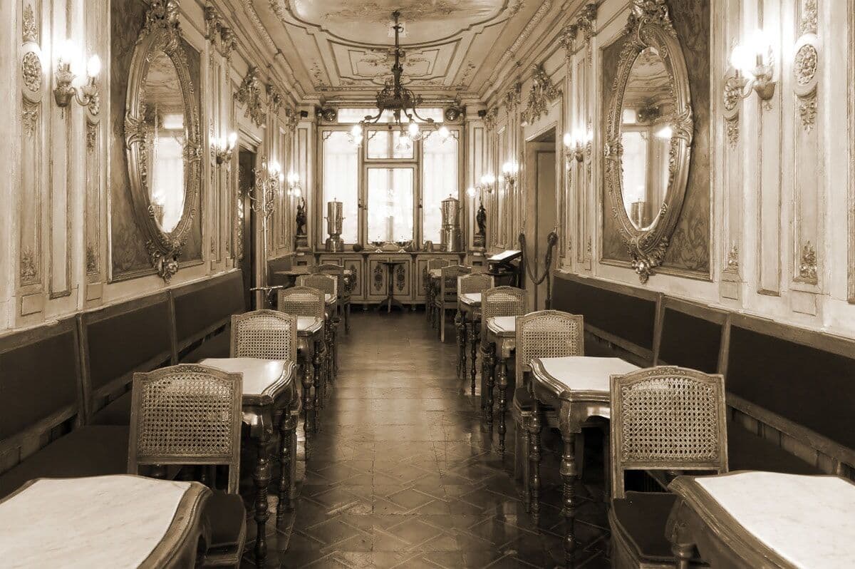 Papermoon "Vintage Cafe Interieur" bunt B/L: 2,5m x 1,86m, Bahnen: 5 Stk.