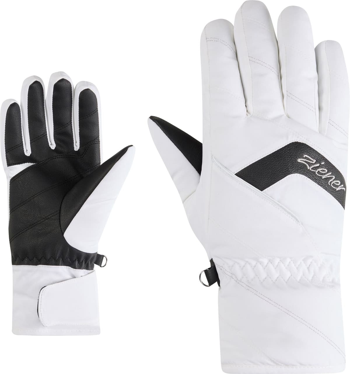Multisporthandschuhe ZIENER "KARION-Z AS glove lady", Damen, Gr. 6,5, weiss (weiß), Materialmix, Handschuhe Multisporthandschuhe weiß 6,5