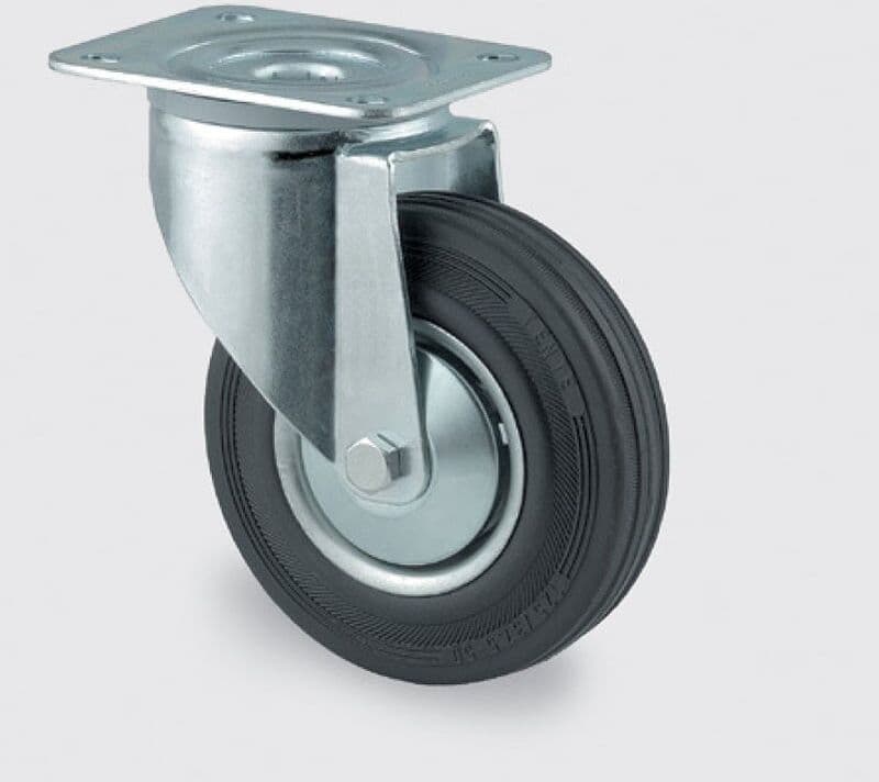 Transportní kolečko TENTE s krytem 200 mm, otočné, černá guma