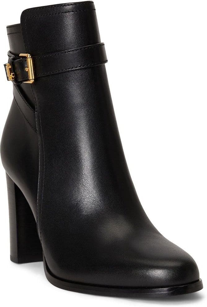 LAUREN RALPH LAUREN Bottines à talon en cuir, BROOKE
