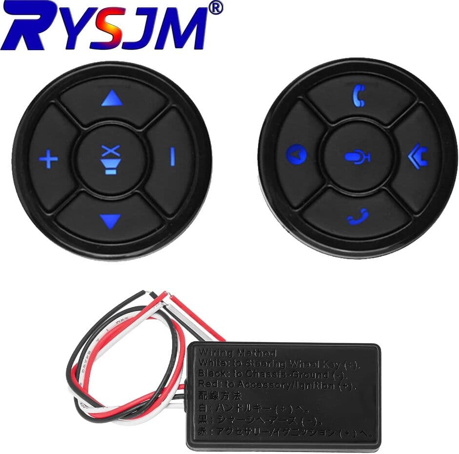 NONE 10Keys Bluetooth-compatible Remote Control Wireless Steering Wheel Control Button for Android Radio Multimedia Controller