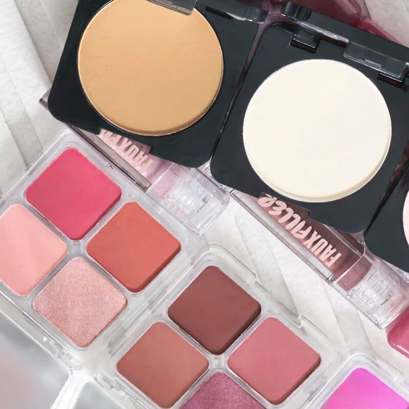 NONE Fashion  4 Color Powder Blusher Plate Baby Pink Rose Berry Matte Oil Control Pressed Setting Powder Lasting Waterproof Makeup