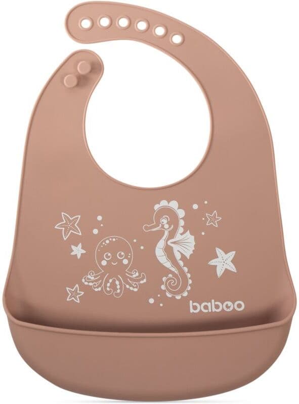 Baboo Silicone Bib bavoir Au Naturale, 4m+ 1 pcs