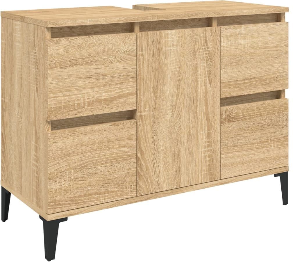 vidaXL Ensemble de meubles de salle de bain 4 pcs chêne sonoma