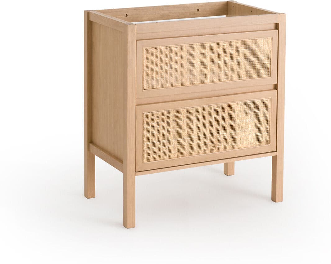 LA REDOUTE INTERIEURS Meuble sous vasque 2 tiroirs cannage L80 cm, Lumpa