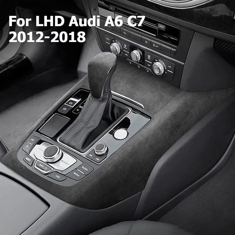 NONE Italian Suede Overlays Interior For LHD Audi A6 C7 2012 2013 2014 2016 2017 2018 Trim Armrest, Gears, Dashboard Car accessories