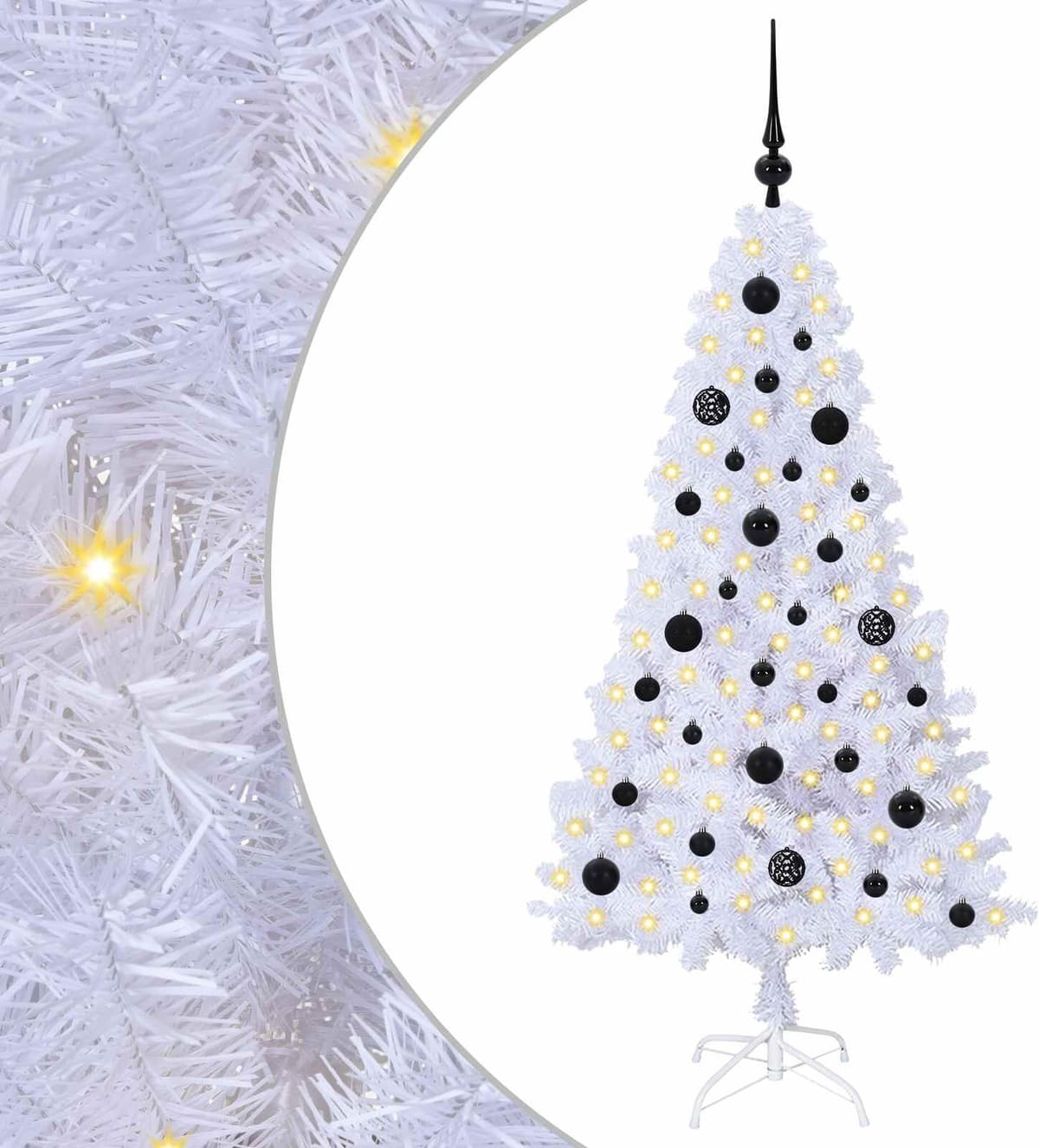 vidaXL Sapin de Noël artificiel Blanc 150 cm PVC et Acier