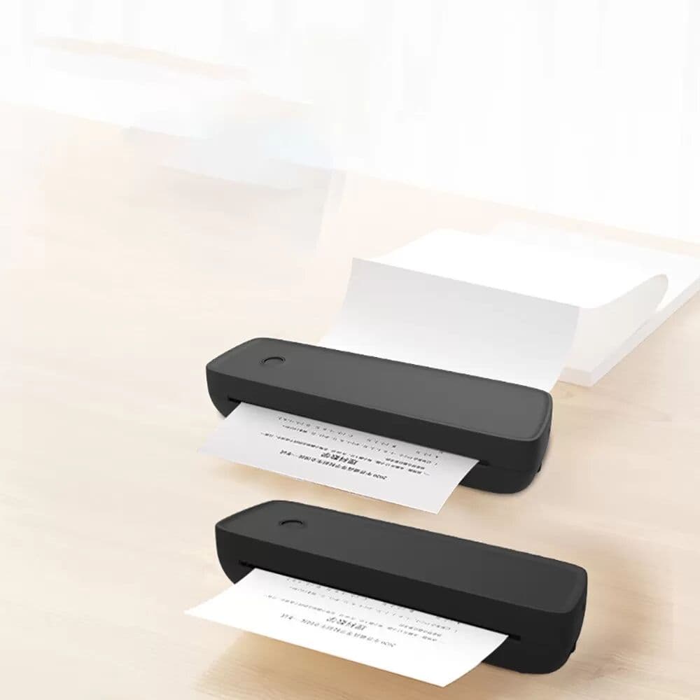 INF Mini Imprimante Thermique A4 Portable - 200 DPI, Connectivité Bluetooth Sans Fil Le noir