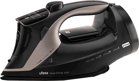 REACONDICIONADO Seminuevo Muy bueno Plancha de vapor - Ufesa Nova Infinity, 3450W, Con Bomba, Golpe Vapor 300g, Depósito 350ml