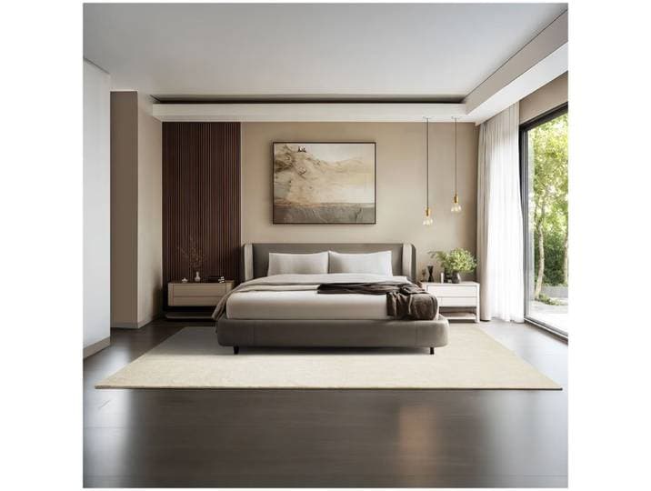 Tapis - TECTAKE - Tapis à poils ras SOFT ZONE surface douce et hypoallergénique dessous antidérapant 200 x 290 cm - Beige
