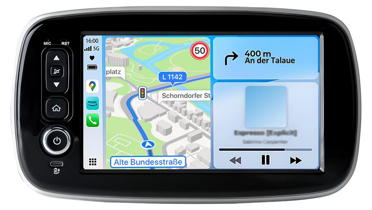 Awesafe Android autoradio met 64GB opslag voor Smart Fortwo / Forfour 453 (2015-2020), met CarPlay, Android Auto, GPS-navigatie en Bluetooth