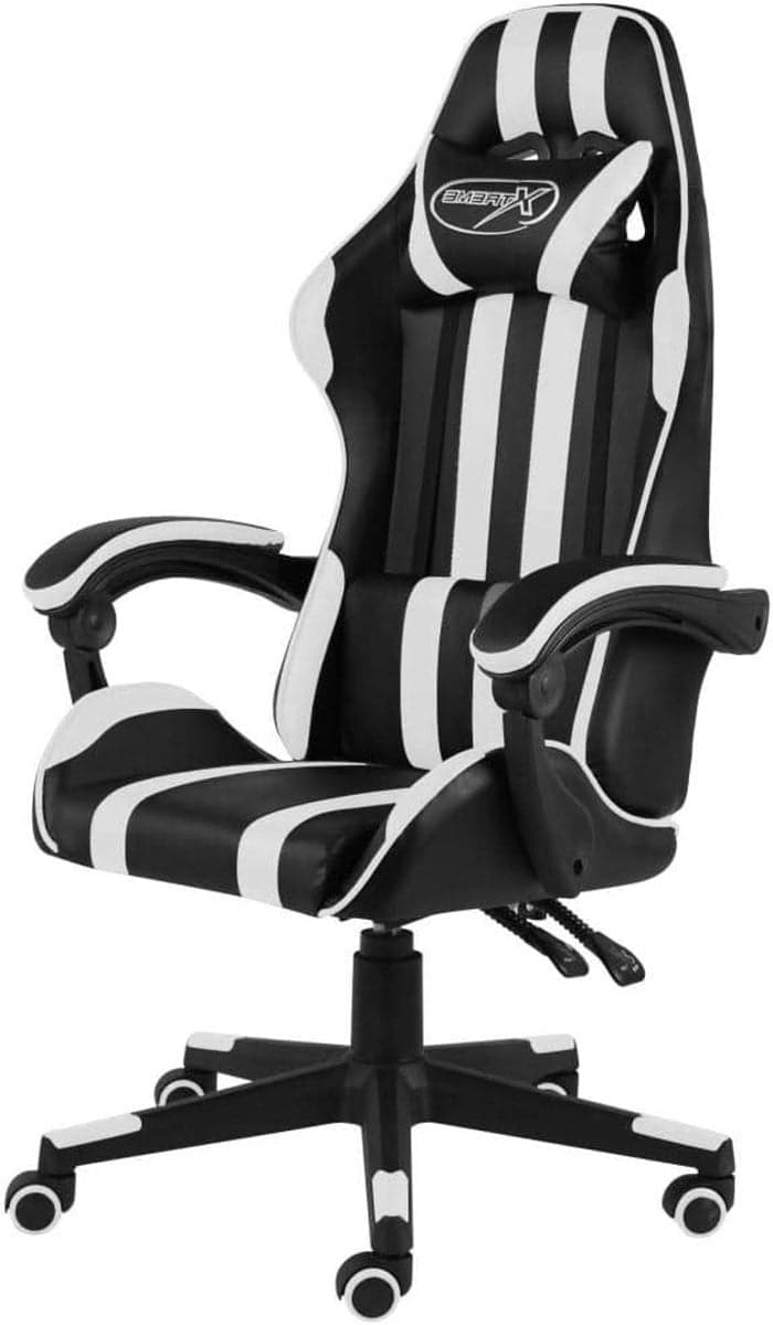 Ergonomische bureaustoel met armleuningen en zwenkwielen - Zwart Wit - H x B x D: 130 x 69 x 62 cm