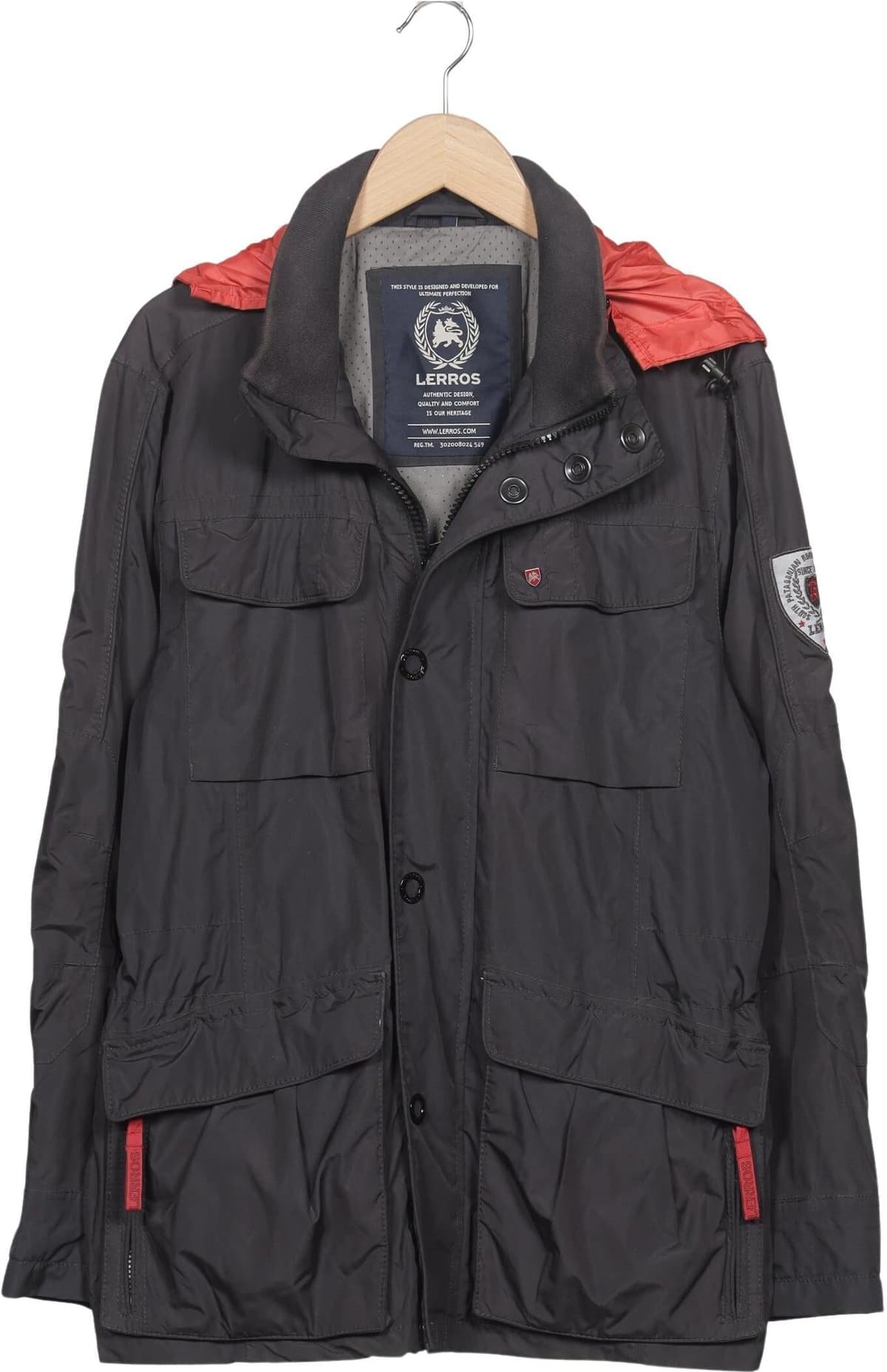 Lerros Herren Jacke, Grau, Gr. M, Synthetik / Baumwolle - Second Hand
