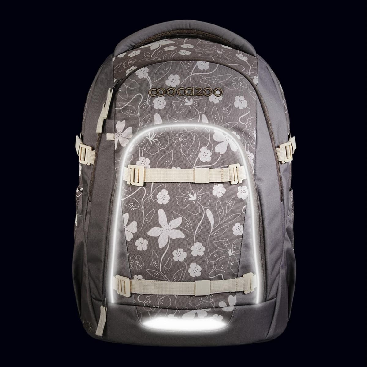 Schulrucksack COOCAZOO "MATE", Kinder, Gr. B/H/T: 30cm x 23cm, grau (beige, hellgrau, weiß), Polyester, Rucksäcke Schulrucksack beige, hellgrau, weiß B/H/T: 30cm x 23cm
