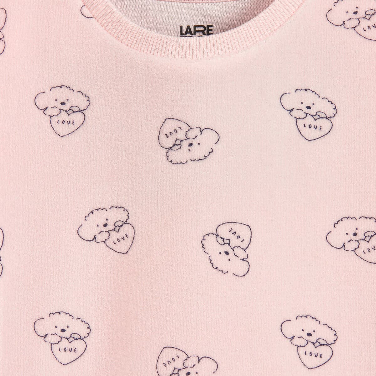 LA REDOUTE COLLECTIONS Chemise de nuit en velours motif coeur et chien, avec legging en coton