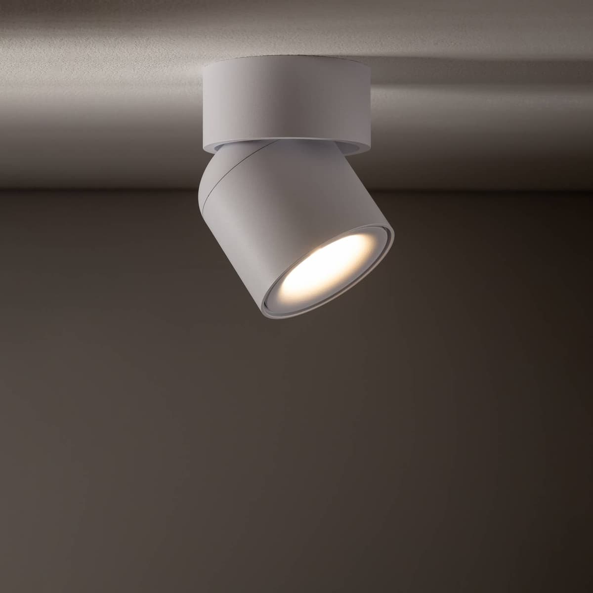 Deckenspot Oscar, weiß, Aluminium, Höhe 13,5 cm, GU10 Oscar Nowodvorski Lighting, dimmbar, weiß / opal, Aluminium, Außenleuchte