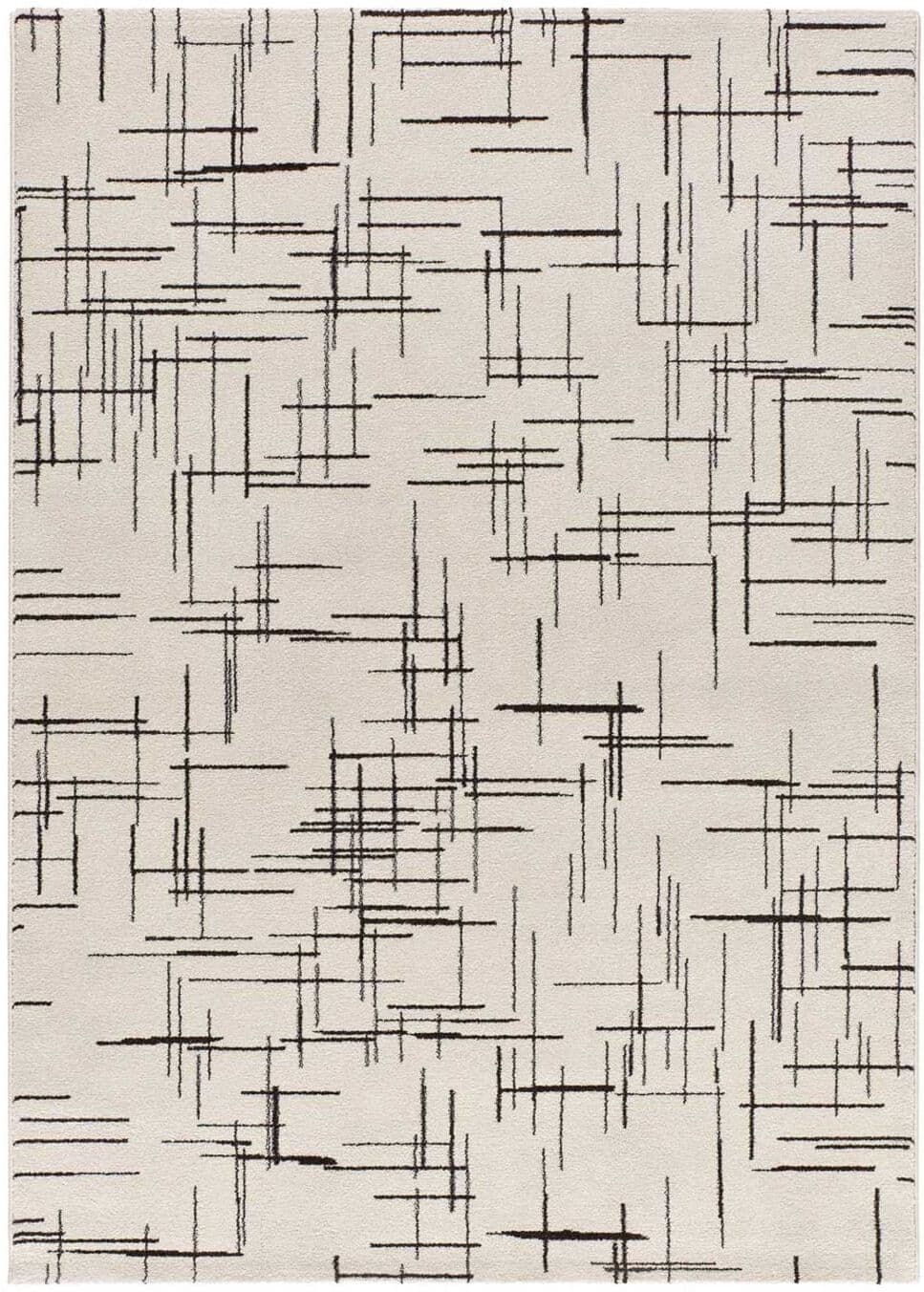 Atticgo Alfombra geométrica blanco/negro 160x230 cm