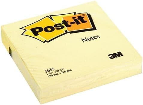 3M Bloco de Notas   Post-it   100x100mm   Amarelo   100 f.