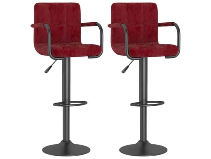 GHVBNMF Barhocker 2er Set Höhenverstellbar Samt Barstuhl Weinrot Drehbarer Tresenstuhl mit weichem Bezug, stabiler Fußstütze und Stahlsockel für Küche, Essbereich und Bistro.