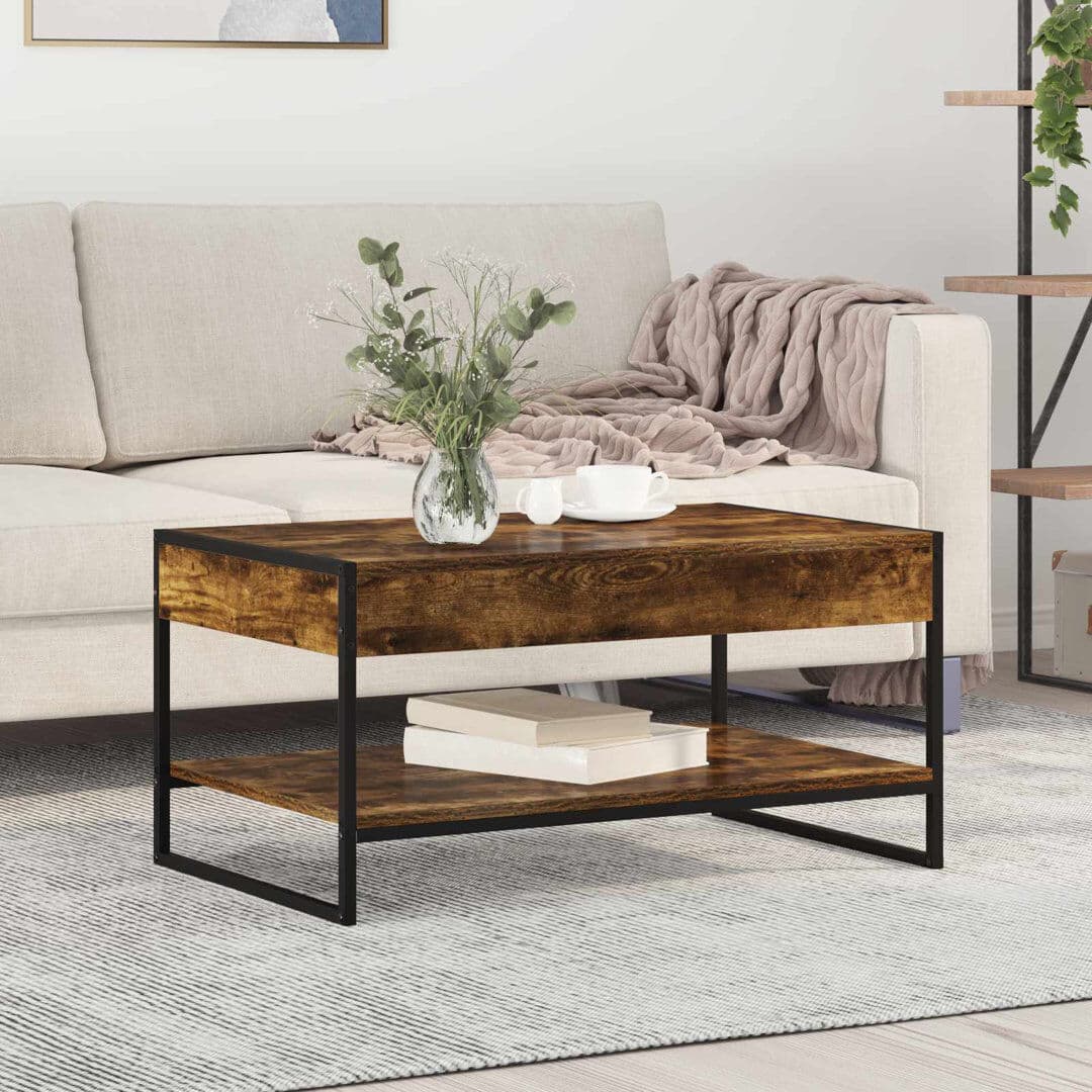 17 Stories Tarquinio Coffee Table Smoked Oak 40cm H X 80cm W X 50cm D