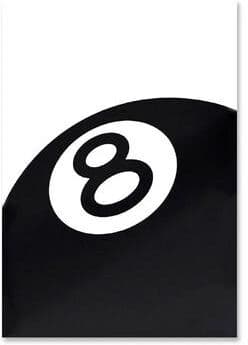 Uplift Picks Black And White 8 Ball Billiards Wall Art Canvas Print For Game Room Decor 01 50x70 Cm