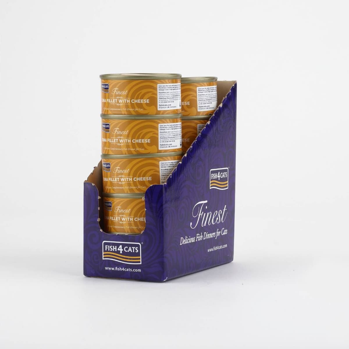 Fish4Cats 10 x 70 g Finest Filetti di Tonno con Formaggio Umido per Gatti