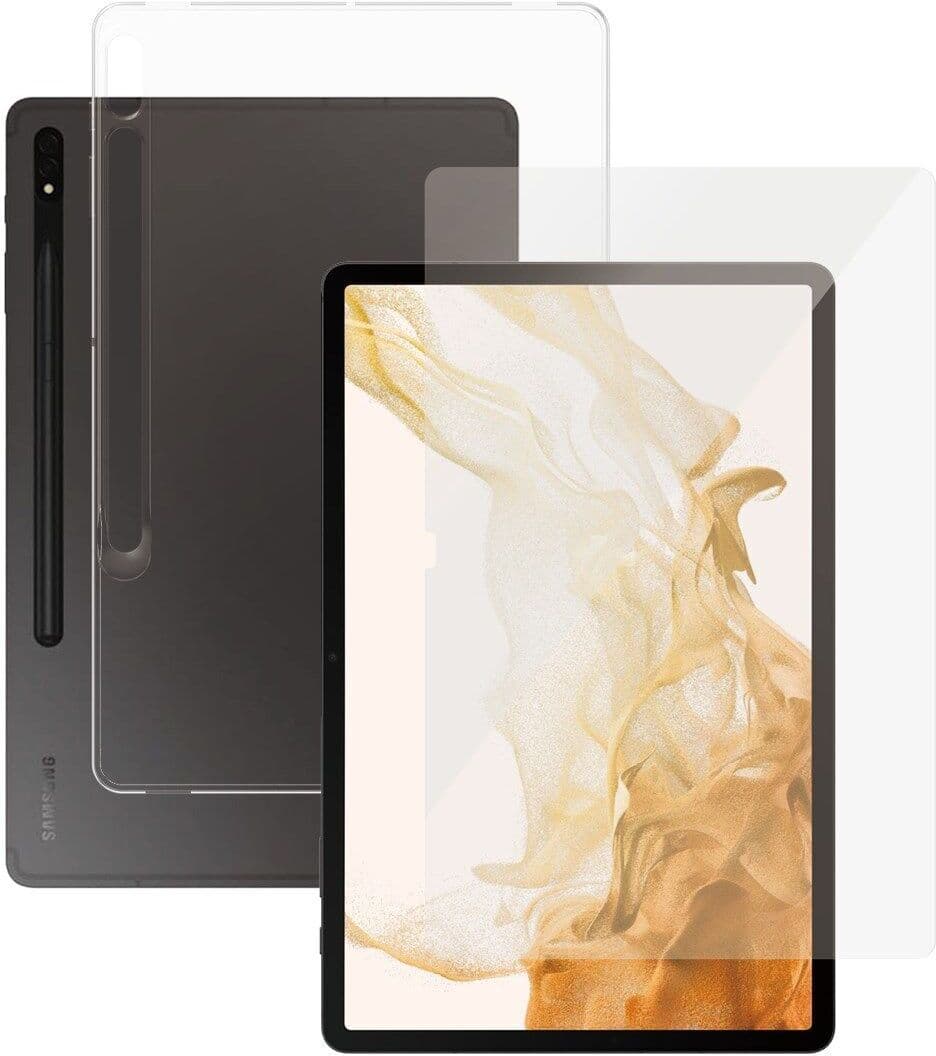Transparent surfplatta fodral & skärmskydd   PanzerGlass™   Samsung Galaxy Tab S8+