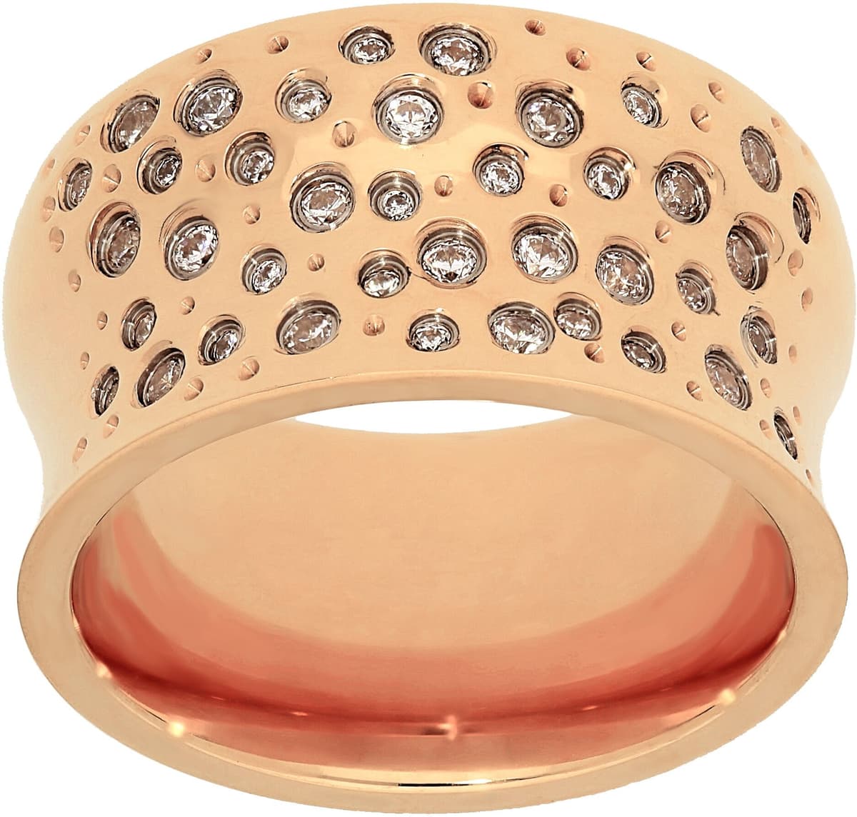 Fingerring TITANIA "Titanring" Gr. 58, rosa (roségoldfarben), Fingerringe, Damen, 58, Titan, Fingerring, mit Zirkonia