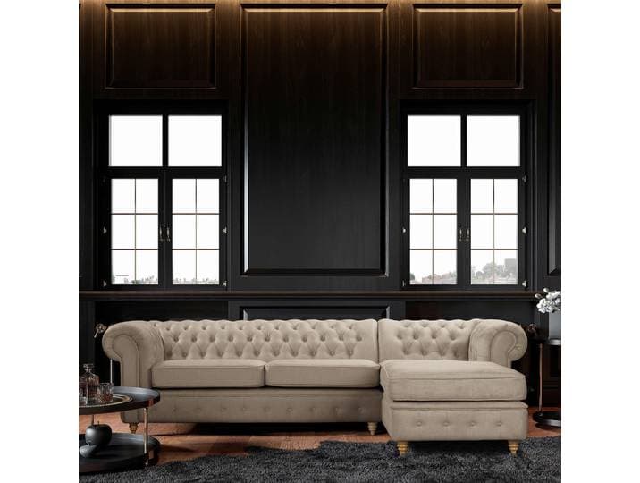 P & B Ecksofa, Taupe, Holz, Buche, L-Form, rechts montierbar, 284x182 cm, Made in EU, Made in Europe, FSC 100%, Armteil links, Armteil rechts, Wohnzimmer, Sofas & Couches, Wohnlandschaften, Ecksofas