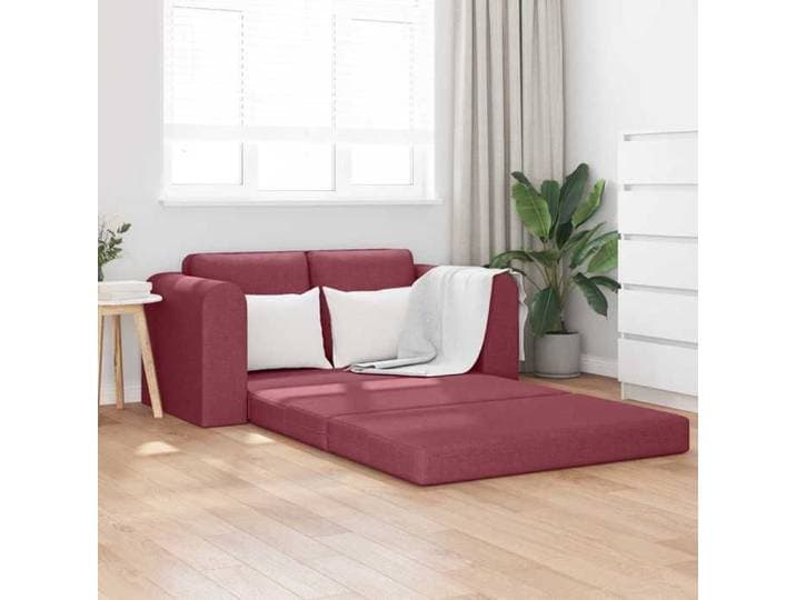 Les Soldes Canapé-lit convertible - dossier réglable - 60cm Bordeaux tissu myr19g