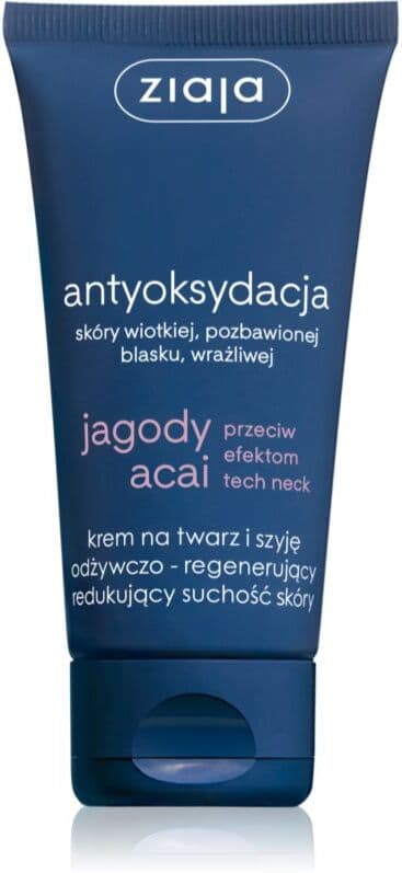 Ziaja Jagody Acai krem na twarz i szyję odżywczo - regenerujący redukujący suchość skóry 50 ml