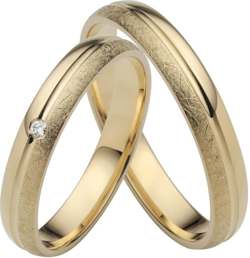 Trauring FIRETTI "Schmuck Geschenk Gold 750 Hochzeit Ehering "LIEBE" Gr. 68, gold (gelbgoldfarben), Fingerringe, Damen, 68, 0,02 SI = kleine Einschlüsse mit Brillant, Gelbgold 375, 3,5mm, Trauring, Made in Germany, wahlweise mit oder ohne Brillant