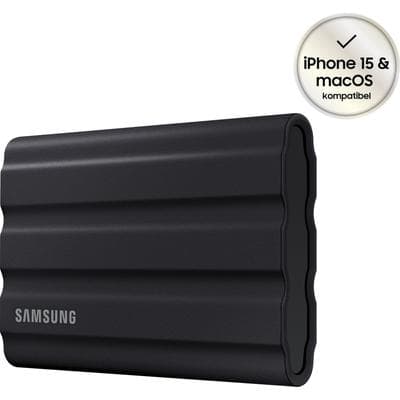 SAMSUNG externe SSD "T7 Shield", schwarz, 1 TB, Schreibgeschwindigkeitmaximal 1000 MB/s Lesegeschwindigkeitmaximal 1050 MB/s, Festplatten